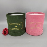 Boîtes cadeaux personnalisables en velours vert et rose pour la Saint-Valentin, impression dorée, carton recyclé, prêtes à l'emploi