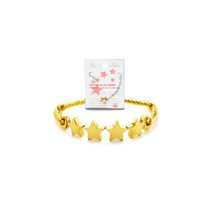 Pulsera con dije de estrella dorada, acero inoxidable, chapado en oro, joyería de moda para mujer, regalo. - Product Image 1