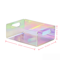 Boîte de rangement en acrylique colorée pour produits de soin de la peau, cosmétiques et parfums, idéale pour les bureaux et les coiffeuses
