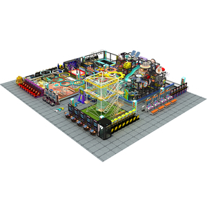 Aire de jeux intérieure pour enfants avec trampoline, filet d'escalade arc-en-ciel, thème spatial, équipement de jeux pour enfants - Product Image 3