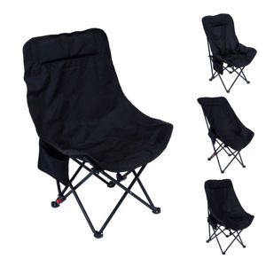 Silla de Camping Plegable de Lujo con Respaldo Alto, Color Arena, Asiento Portátil para Exteriores, Ideal para Picnic en el Bosque y Fiestas - Product Image 1