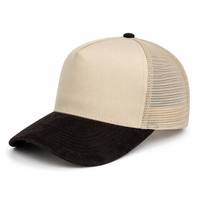 Gorra Trucker de Dos Tonos con Visera de Gamuza, 5 Paneles, Malla Trasera y Cierre Ajustable, Personalizable para Ciclismo y Playa