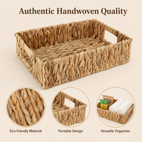 Paniers en osier pour le rangement avec poignées intégrées, panier de rangement tissé à la main