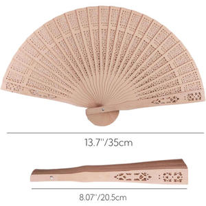 พัดไม้แบบพับได้สำหรับงานแต่งงานทำจากไม้แกะสลักส่วนบุคคลสไตล์วินเทจตามสั่ง - Product Image 2