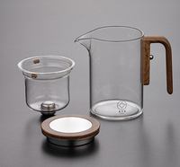En stock – Nouvelle bouilloire en verre borosilicate chinois résistant à la chaleur, ensemble théière magnétique rotative avec poignée et filtre