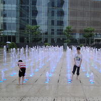Fontaines de sol sèches personnalisées pour enfants, fontaines interactives colorées avec musique et danse