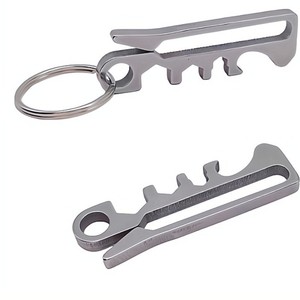 Stainless Steel Multi-functional Keychain <b>Hook</b> Clip Bottle Opener Hex Wrench Mini Tool <b>Outdoor</b> Pocket Accessory - Product Image 2