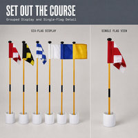 Ensemble de mini-drapeaux de golf personnalisés de 3 pieds en fibre de verre avec coupelle pour l'entraînement au golf en extérieur
