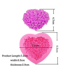 Love Heart Shape Silicone 3D Mold for <strong>Chocolate</strong> Fondant Soap Cake Small Rose Flower Mold for Wedding <strong>Valentine</strong> Mother'<strong>s</strong> <strong>Day</strong> - Product Image 5