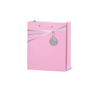 6157 Medium Hot Stamped Gift <b>Bag</b> With <b>Silver</b> Ribbon And Pendant - Product Image 2