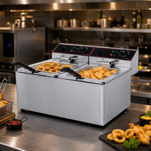 Commercial Countertop Double Tank Double Basket Electric Deep Fryer 6L 8L 11L Stainless Steel for Restaurant Fast Food Shop - Product Image 6