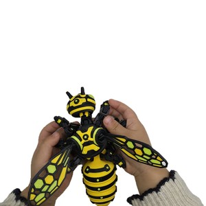 Handgefertigtes 3D-Gedrucktes Mechanisches Bienenmodell mit Beweglichen Gelenken Gelb-Schwarze Plastik-Insektenfigur Spielzeug - Product Image 3