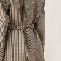Costume de blazer pour femme stylisé sur mesure, ensemble en tweed, épaulettes rembourrées, tenue de bureau pour femme, ensemble deux pièces