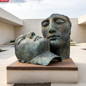 Scultura in Bronzo Personalizzata YOUFINE con Due Teste Spezzate, Stile Antico, Statua d'Arte Moderna per Piazze e Giardini - Product Image 1