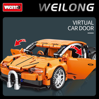 WOMA TOY C0904 Ensemble de jouets de construction en mini briques techniques en plastique ABS, voiture de sport à rétrofriction pour garçon