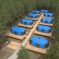 Dôme géodésique ovale hexagonal, maison-bulle extérieure pour observation du ciel étoilé, maison préfabriquée pour glamping, jardin ou véranda