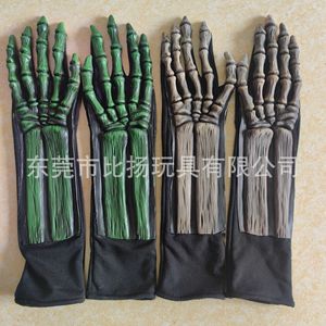 Guantes de mano de esqueleto de Halloween de látex, talla única, estilo oscuro, accesorios de cosplay - Product Image 3
