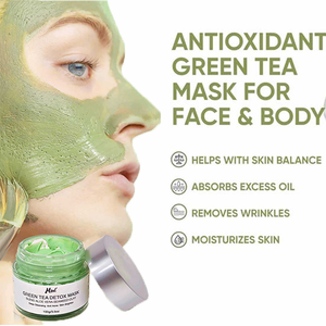 Masque facial détox au thé vert pour un nettoyage en profondeur, un contrôle du sébum et une purification des pores, des points noirs et des impuretés pour tous les types de peau - Product Image 5