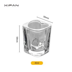 แก้วช็อตทรงสี่เหลี่ยมจัตุรัสขนาดเล็ก <span class=keywords><strong>1</strong></span>.5 ออนซ์ ก้นหนา รูปหัวใจ สลักลายตามสั่ง เป็นมิตรต่อสิ่งแวดล้อม ใช้กับเครื่องล้างจานได้ เหมาะสำหรับบาร์ - Product Image 5
