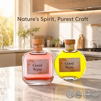 Solent Ronde Vierkante Circulaire Glazen Wijnfles met Kurk Luxe Fruitlikeur Verpakking Groothandel Fabrieksprijs
