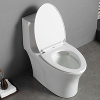 Nouvelle arrivée, toilette en céramique blanche monobloc allongée, siphon en S, avec double chasse d'eau, design moderne pour salle de bain