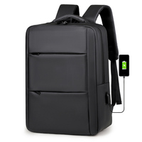 Tas Ransel Laptop Unisex untuk Perjalanan 15-16 inci Kapasitas Besar Bisnis USB Anti Maling Tahan Air Bahan Poliester