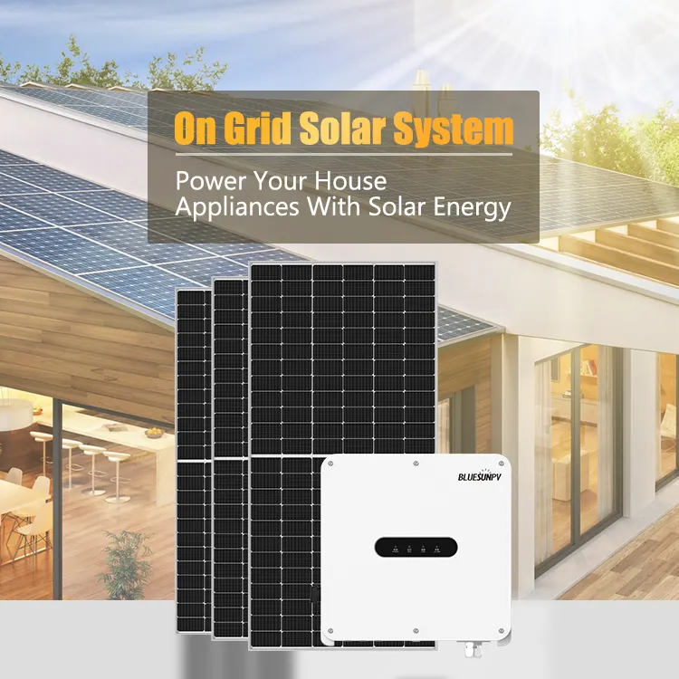 Blue Sun 50KW Solar Grid Tie 20KW 30KW PV solar panel System 15KW Off Grid with MPPT Controller