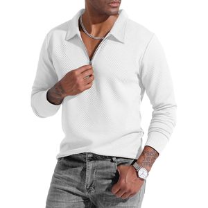 Suéter Casual de Manga Larga con Cierre de Cremallera y Textura Geométrica de Punto para Hombre FOXA - Product Image 1
