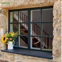 Ventana Fija de Aluminio con Rotura de Puente Térmico, Doble Acristalamiento, Vidrio Templado, para Construcción de Viviendas y Villas Residenciales