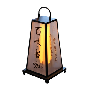 China Style Four-Sided Acrylic Floor Standing Rechargeable Advertisement Light Box For Coffee Bars Pubs And Sh