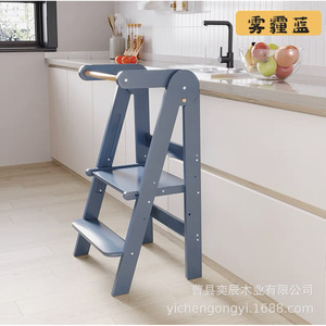 หอคอยการเรียนรู้แบบมอนเตสซอรี่ บันไดเด็ก 91x47x48 ซม. พับได้ ทำจากไม้เนื้อแข็ง ดีไซน์เรียบง่าย สำหรับเด็ก ใช้ในครัว - Product Image 5