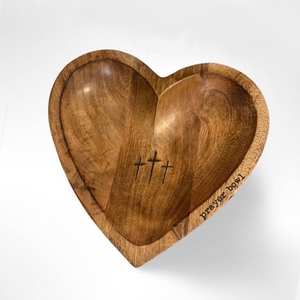 Wowei nouveau coeur en forme de croix en bois religieux prière pâte bol décor à la maison cadeaux chrétiens bougies pâques vaisselle promotionnelle - Product Image 4