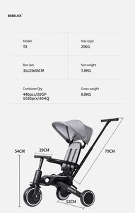 <span class=keywords><strong>Triciclo</strong></span> Multifuncional para Bebés BEBELUX T8 con Respaldo <span class=keywords><strong>Reclinable</strong></span> Plegable con un Solo Botón y <span class=keywords><strong>Asiento</strong></span> Giratorio para Niños Pequeños - Product Image 4