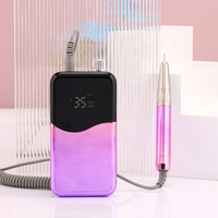 Lime à ongles électrique portable 85W rechargeable 35000 tr/min, sans balais, violet dégradé, avec support de logo personnalisé pour salon