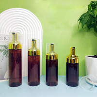 100ML/3.3oz Bouteilles de mousses en plastique ambré vides Conteneurs de mousse liquide Distributeur de mousse Bouteilles de pompe pour maquillage cosmétique