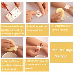 Tatouage temporaire étanche en gros 10 pièces modèles de tatouage marron femmes autocollants d'art corporel pour la fête de mariage - Product Image 6