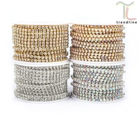 Chaînes de cristaux à rangée unique plaquées multicolores SS6 SS8 SS12, 27 options de couleurs