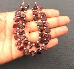 20pcs January Birthstone Beads Side-Drilled Red Garnet Gemstone Natural Raw Uneven Shape for Jewelry Making - Product Image 2
