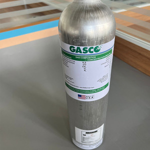 Gasco ถังแก๊สมาตรฐาน2L 25PPM H2S 50PPM Co 2.5% CH4 12% O2 N2ความสมดุลของอุตสาหกรรมที่ผลิตใน us.a. - Product Image 2