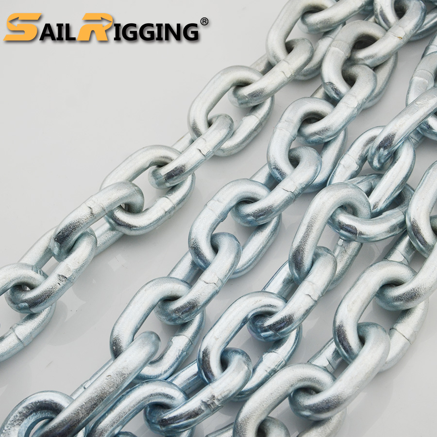 Heavy Duty Grade70 Iron Steel Welding Chain Link 1/4" 3/8" Yellow Galvanized Transport Tow Safety Trailer Chain