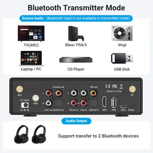 BP50เครื่องขยายเสียง RX TX ARC พร้อมระบบ ES9023P <span class=keywords><strong>DAC</strong></span> คุณภาพสูงสำหรับใช้ในบ้าน - Product Image 3