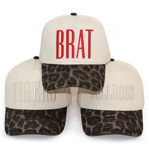 Topi Baseball Dua Warna Model A Frame Bordir 3D Logo Cheetah Leopard Custom untuk Wanita, Remaja Putri, dan Pria HBA54 - Product Image 5