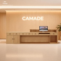 Comptoir de caisse rétro pour salon de thé, restaurant japonais et coréen, style minimaliste moderne, bureau de réception pour gîte, bar et salon de beauté