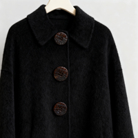Bouton rond en corne de buffle véritable noir et brun à 4 trous, fabriqué sur mesure par SANKO Desgin, avec placage écologique pour costume et manteau