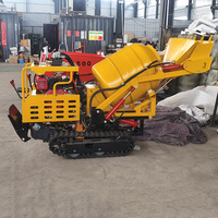 Bétonnière autochargeante 280L à chenilles haute performance pour travaux de construction, mini-bétonnière sur chenilles avec fonction benne