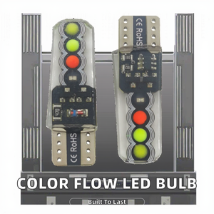 Nouvelle ampoule LED de voiture 12V en silicone T10, lampe cristal 4 couleurs à effet eau courante, flash COB 8SMD, éclairage large pour plaque d'immatriculation - Product Image 2