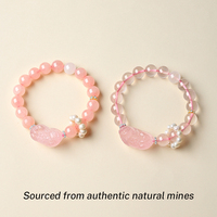 Bracelet classique en quartz rose naturel de Madagascar 10 mm - Charme de richesse Feng Shui PiXiu, pierre de guérison du chakra cardiaque, cadeau pour