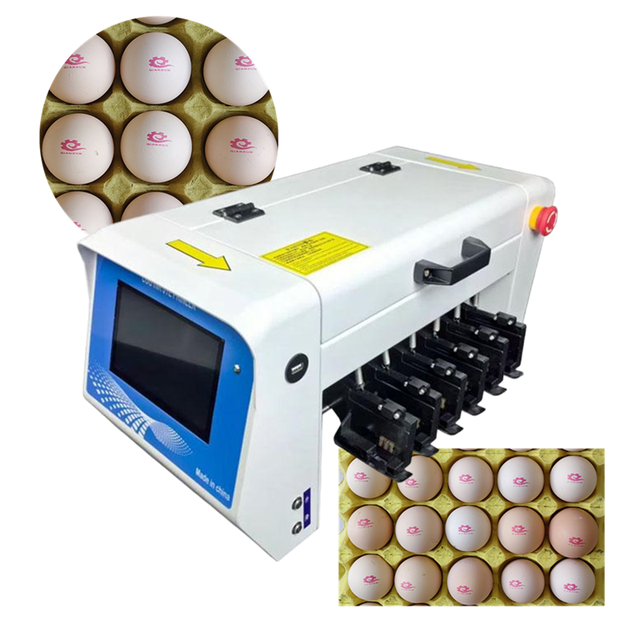 High-speed Date Logo Stamping Automatic Egg Inkjet Printer 6 Heads Egg Printing Machine for Printing Date Batch Number logo