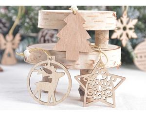 2025 Fábrica Nuevo diseño Adornos navideños de alta calidad Copo de nieve navideño de madera en caja para Navidad - Product Image 2