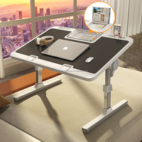 Table de lit portable en MDF réglable en hauteur, table d'appoint pour ordinateur portable, table paresseuse pour baie vitrée, pliable, de type panneau, rétractable